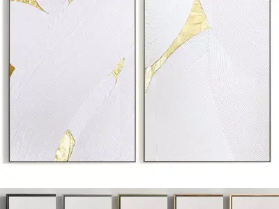 Plaster Two Photo Frame 328 Low-poly 3D model