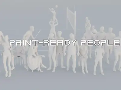 03 CROWDS SPORT SUMMER SITTING PEOPLE SCANS MAN WOMAN 3D print model