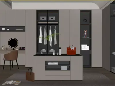 Modern Light Luxury Cloakroom 3D model