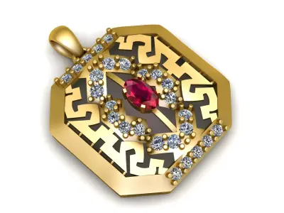 Women Fashion Diamond Pendant 3d printable Model 3D print model