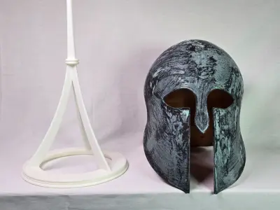 Early Corinthian Helmet with Stand 3D print model