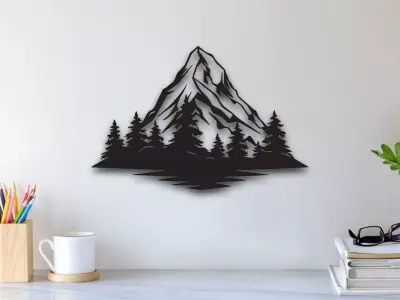 Mountain Wall Art 3D print model shop