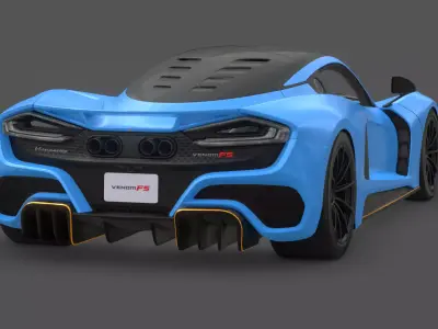 2021 Hennessey Venom F5 3D Model Hypercar American Engineering 3D model