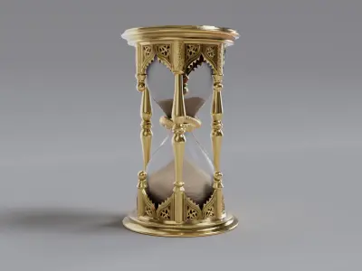 Hourglass golden 3D model