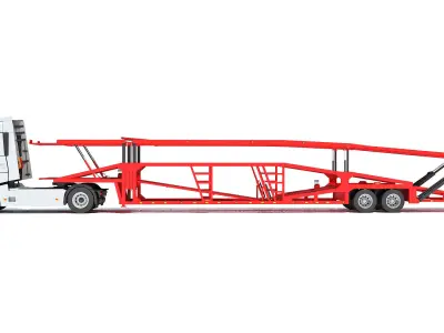 Car Carrier Semi Truck Trailer 3D model