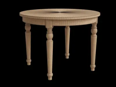 Transitional Style Wooden Round Table Low-poly 3D model