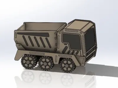  laser-cut wooden truck model 3D print model