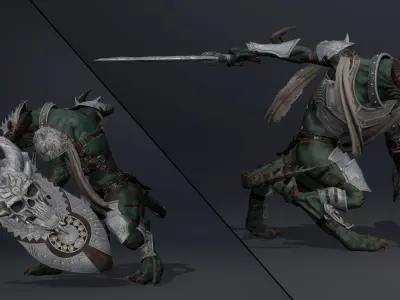 Ghost Swordman Arm1 Low-poly 3D model