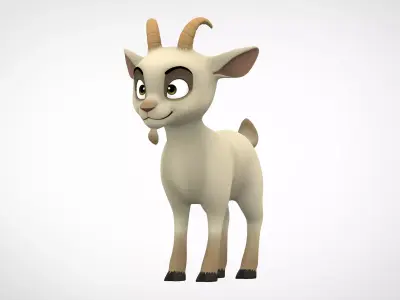 White Goat Low-poly 3D model
