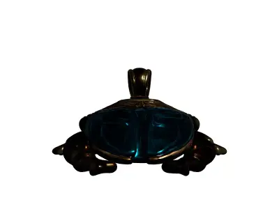 Egyptian Scarab Beetle Gold Pendant Low-poly 3D model
