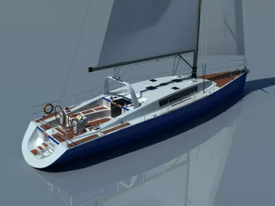 SAILING RACE YACHT 3D model