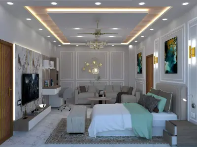 LUXURY BEDROOM INTERIOR DESIGN 3D model
