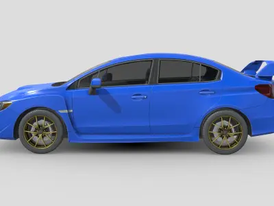 Subaru Impreza WRX STI 2015 Low-poly 3D model