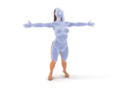 Dynamic Female Character model pack Low-poly 3D model