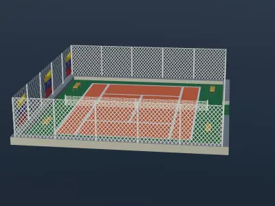 Tennis Court - Venezuela Low-poly 3D model