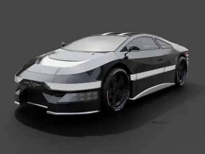 Futuristic concept car 3D model
