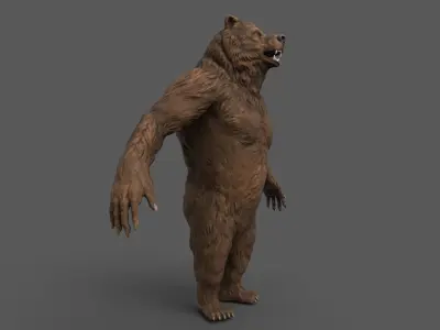 Bear Creature Game Ready Low-poly 3D model