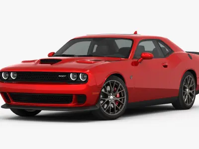 Dodge Challenger SRT HELLCAT 2016 detailed interior 3D model