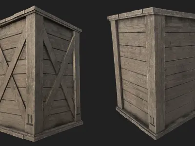 Wooden Crates PBR 01 Low-poly 3D model