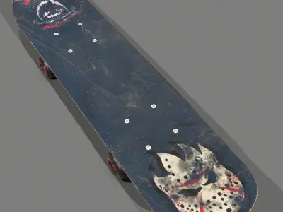 Skateboard with graffiti Low-poly 3D model