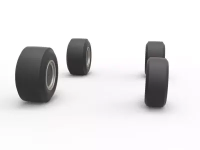 Wheel set of Vintage Asphalt Supermodified V2 Scale 1 to 25 3D print model