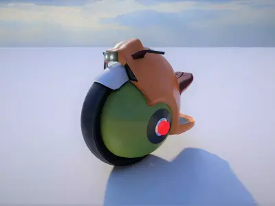 motocycle motorcycle with ball Low-poly 3D model