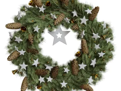 Christmas wreaths four types 3D model