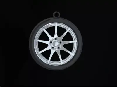 wheel ring keychain 3d model Free 3D print model