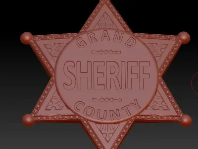 Sheriff badge 3 pack  3d model 3D print model