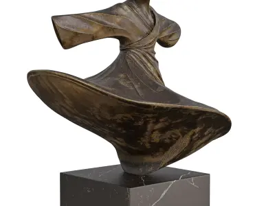Whirling Dervish Sufi Dancer Statue Low-poly 3D model