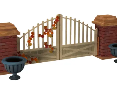 ranch gate high-poly 3D model