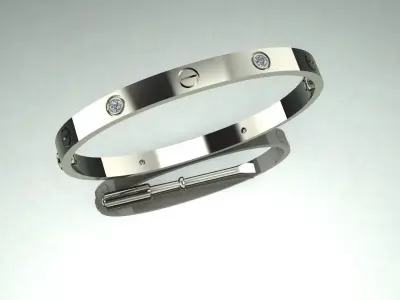 LOVE BRACELET WITH THE STONES PRINT MODEL 3D print model