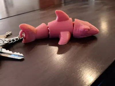 Flexi Shark Keychain - articulated - print in place 3D print model