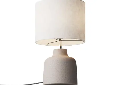 Handgemaakte tafellamp Ike betonnen voet 3D model