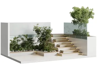 Landscape Furniture - building stairs 04 3D model