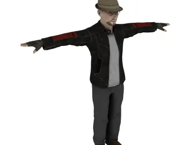 Bike Racer Character Low-poly 3D model