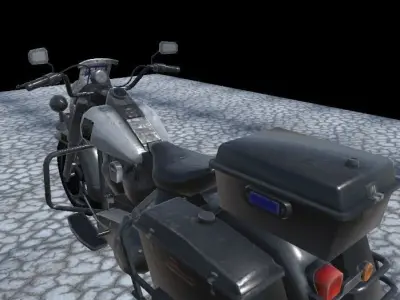 Police Bike Low-poly 3D model