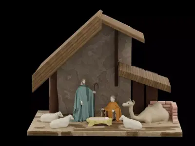 Christmas Nativity Scene Low-poly 3D model