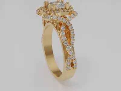 High Fashion Engagement Ring 3d Model Stl File 3D print model