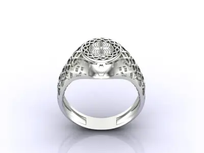 Print Ready STL 3DM  Gents Rings Diamond Men Ring  3D print model 203