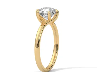 solitaire ring with detail images and 360 render videos 42 3D print model