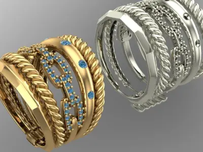 5in1 ring with movable joints 3D print model