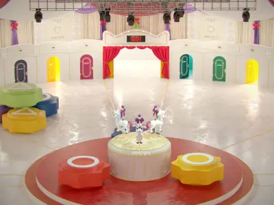 Stylized Squid Game Arena Mingle Carousel Map - Modular  Low-poly 3D model