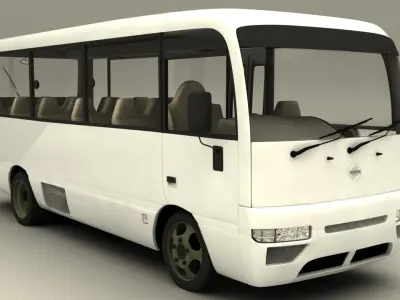 Nissan Civilian Low-poly 3D model