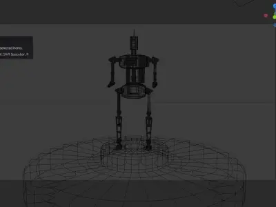 silver robot Free 3D model