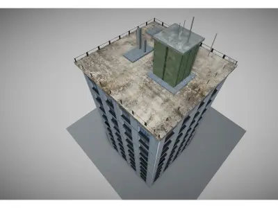 low poly city buidling Free low-poly 3D model