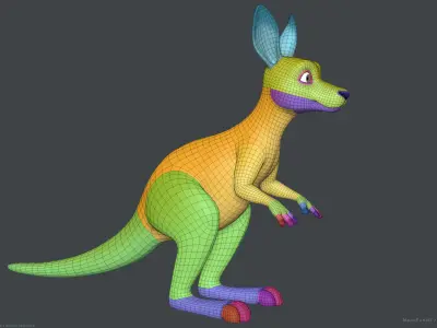 Stylized Cartoon Kangaroo 3D model