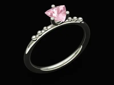 Tiffany Style Morganite Women Ring 3D print model