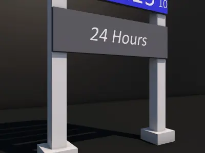 Gas Station Sign Low-poly 3D model