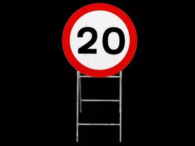 Speed Limit Sign Low-poly 3D model